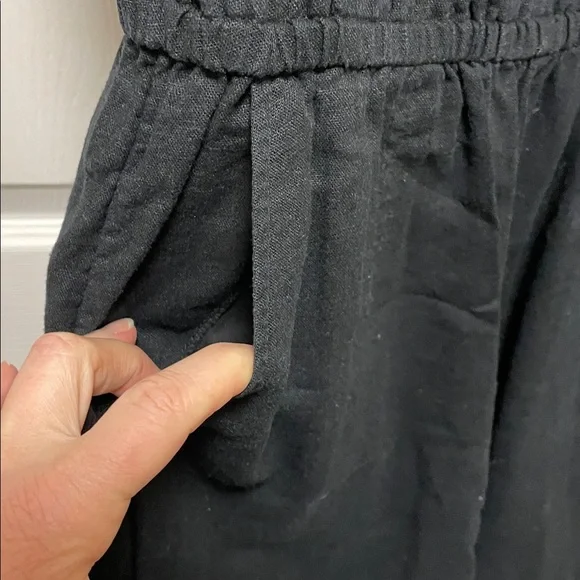 Old Navy | Black | Ruffle | Linen Blend |Sleeveless | Cropped | Romper  | Size S - Picture 5 of 16
